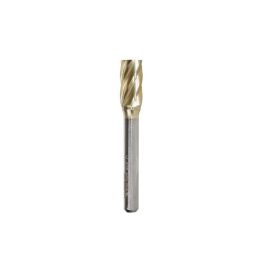 Amana Tool BURS-102NF Cylindrical Shape SC Head 3/8 D x 3/4 CH x 1/4 SHK x 2-1/2 Inch Long ZrN Coated Double Cut SA Burr Bit