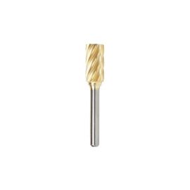 Amana Tool BURS-104NF Cylindrical Shape SC Head 1/2 D x 1 CH x 1/4 SHK x 2-3/4 Inch Long ZrN Coated Double Cut SA Burr Bit