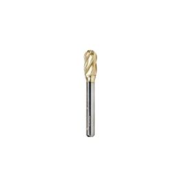 Amana Tool BURS-122NF Radius Cylinder SC Head 3/8 D x 3/4 CH x 1/4 SHK x 2-1/2 Inch Long ZrN Coated Double Cut SC Burr Bit