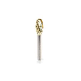 Amana Tool BURS-178NF Oval SC Head 1/2 D x 7/8 CH x 1/4 SHK x 2-5/8 Inch Long ZrN Coated Double Cut SE Burr Bit