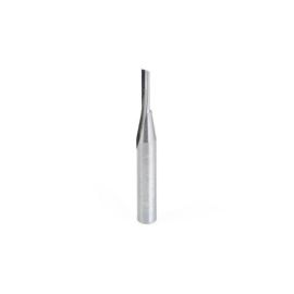 Amana Tool 43500 Solid Carbide Single O Flute, Plastic Cutting 1/8 D x 1/2 CH x 1/4 SHK x 2 Inch Long Router Bit