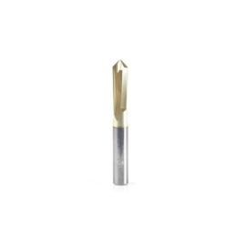 Amana Tool 45612 Zero-Point Solid Carbide V Groove 90 Deg x 1/4 D x 3/4 CH x 1/4 Inch SHK ZrN Coated Router Bit