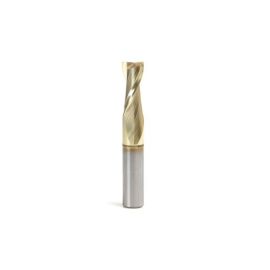 Amana Tool 46045 Solid Carbide Spiral 3/8 Dia x 7/8 Cut Height x 3/8 Shank x 2-1/2 Inch Long Composite, Fiberglass & Phenolic Cutting ZrN Coated 2 Flute Up-Cut Router Bit