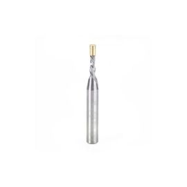 Amana Tool 46296 Solid Carbide UltraTrim Spiral 1/8 D x 3/8 CH x 1/4 SHK x 2 Inch Long w/ Brass Pilot Guide Down-Cut Router Bit