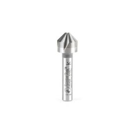 Amana Tool 46468 CNC Solid Carbide 90 Degree Angle x 1/2 D x 5mm CH x 1/4 SHK x 1-9/16 Inch Long, 5 Flute Countersink and Chamfer Router Bit