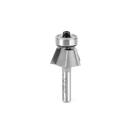 Amana Tool 47300 Carbide Tipped Bevel Laminate Trim 22 Deg Angle x 15/16 D x 7/16 CH x 1/4 Inch SHK w/ Ball Bearing 3-Flute Router Bit