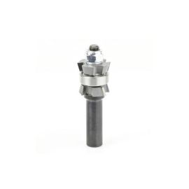 Amana Tool 47414 Carbide Tipped Double Beve Trim Cutter Assembly 15 Deg x 1 Inch D x 1/4 CH x 1/2 SHK w/ Center BB Router Bit