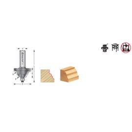 Amana Tool 49212 Carbide Tipped Double Roman Ogee 1/4 R x 1-3/8 D x 7/8 CH x 1/4 Inch SHK w/ Lower Ball Bearing Router Bit