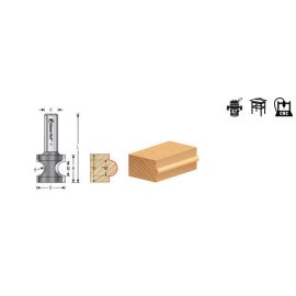 Amana Tool 51564 Carbide Tipped Bullnose 5/8 R x 2 Inch D x 2 Inch CH x 1/2 SHK Router Bit