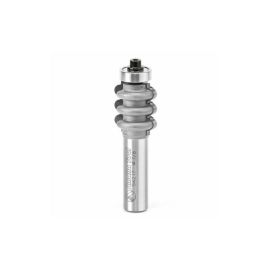 Amana Tool 54217 Carbide Tipped Triple Flute 1/8 R x 7/8 D x 1 Inch CH x 1/2 SHK w/ Lower Ball Bearing Router Bit