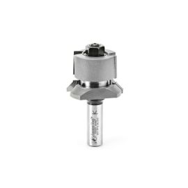 Amana Tool 55320 Carbide Tipped V Paneling 45 Deg x 1-13/16 D x 1-3/16 CH x 1/2 Inch SHK w/ Ball Bearing Router Bit Assembly