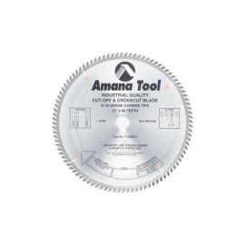 Amana Tool 712960 Carbide Tipped Heavy Duty Cut-Off and Crosscut 12 Inch D x 96T ATB, 10 Deg, 1 Inch Bore, Circular Saw Blade