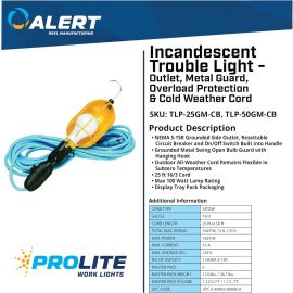 Alert TLP-50GM-CB Professional Incandescent Trouble Light