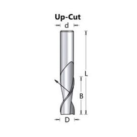 Amana Tool 46107 Up Cut  Spiral Plunge Solid Carbide Bit - 1/2" Diameter & 1-5/8" (B)