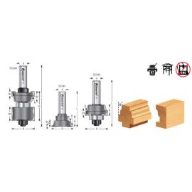 Amana Tool 55343 Carbide Tipped Reversible Ogee Window Sash & Rail 1/8 R x 1-9/64 D x 43/64 CH x 1/2 Inch SHK w/ Center BB Router Bit