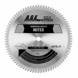 AGE MD12-816 Industrial Carbide Tipped Heavy Duty Miter-Double Miter 12 inch Diam 80 Teeth 1 inch Bore Saw Blade