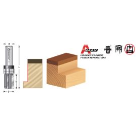 Amana Tool 45463-3TS Carbide Tipped Flush Trim Plunge Template 3/4 D x 1 CH x 1/2 Inch SHK w/ Upper Ball Bearing 3 Flute Router Bit