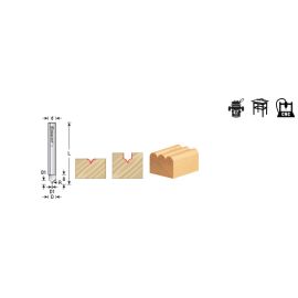 Amana Tool 56125 Solid Carbide Point Cutting Roundover 1/8 R x 1/4 D x 5/16 CH x 1/4 SHK x 2 Inch Long Router Bit for Beadboards