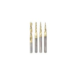 Amana Tool AMS-148 4-Pc CNC 2D and 3D Carving Ball Nose ZrN Coated SC 1/4 Inch SHK Router Bit Collection Includes 46280 (1/32), 46282 (1/16), 46286 (1/8) & 46294 (1/4 D.)