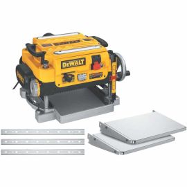 DeWalt DW735X 13 in. Heavy Duty 2-Speed Thickness Planer w/ Extra Knives, Infeed, Outfeed Tables 