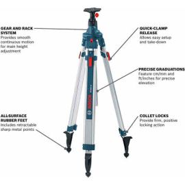 Bosch BT300HD 110 In. Heavy-Duty Aluminum Elevator Tripod