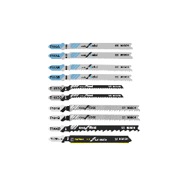 Bosch T10C 10 pc. Laminate/Wood/Metal T-Shank Jig Saw Blade Set