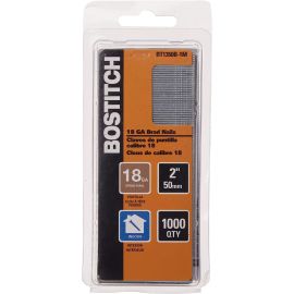 Bostitch BT1305B 2" 18-Gauge Bright Smooth Shank Flat Head Brad Nails - 1,000 Count