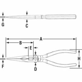 Channellock E318 8-in. XLT Long Nose Plier with Cutter