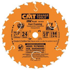 CMT P07024-X10 ITK Plus Fast Framing Saw Blade Masterpack, 7-1/4 x 24 Teeth, 10° ATB+Shear with 5/8-Inch bore - 10-Pack