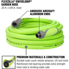 Legacy HFZG525YWS Flexzilla 25-ft Garden Hose w/SwivelGrip and drinking water safe