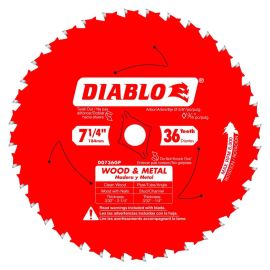 Freud D0736GPA  Diablo 7-1/4 in. x 36 Tooth Wood & Metal Carbide Saw Blade