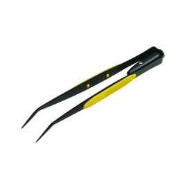 General Tools 70408 Lighted Tweezers with Serrated Bent Tip