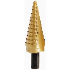 Irwin 15104 Step Drill Bit, 3/16-Inch to 7/8-Inch, Titanium Nitrate, 3/8-Inch Shank