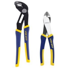 Irwin 1802535 8 in. Diagonal Cutter & GrooveLock 10 in. Straight Jaw Plier Set