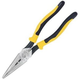 Klein J203-8N 8 inch Journeyman Heavy-Duty Long-Nose Pliers Side-Cutting and Stripping