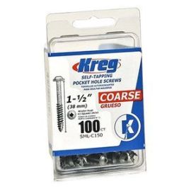 Kreg SML-C150-100 Pocket Screws 1-1/2 in. #8 Coarse Washer-Head (100 Count)