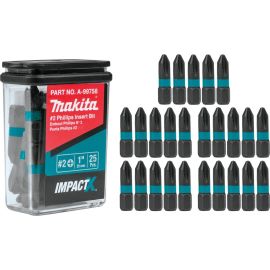 Makita A-99758 ImpactX™ #2 Phillips 1″ Insert Bit, 25/pk