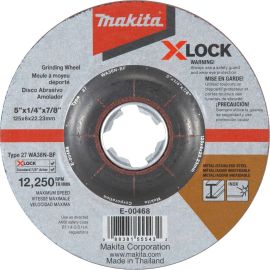 Makita E-00468 X‑LOCK 5" x 1/4" x 7/8" Type 27 General Purpose 36 Grit Abrasive Grinding Wheel for Metal & Stainless Steel Grinding | Dynamite Tool