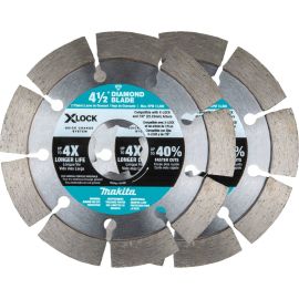 Makita E-07200 X‑LOCK 4‑1/2" Segmented Diamond Blade for Masonry Cutting, 2/pk | Dynamite Tool