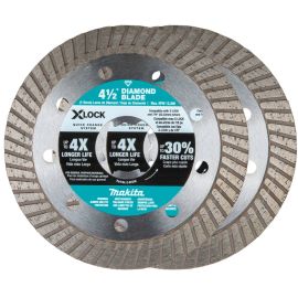 Makita E-07222 X‑LOCK 4‑1/2" Turbo Rim Diamond Blade for Masonry Cutting, 2/pk