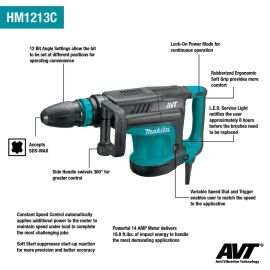 Makita HM1213C 23 lb. SDS‑MAX AVT® Demolition Hammer 