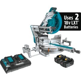 Makita XSL07PT 12 in. 18V X2 (36V) LXT Brushless Li-Ion Cordless Dual-Bevel Sliding Compound Miter Saw with Laser Kit (5.0Ah)