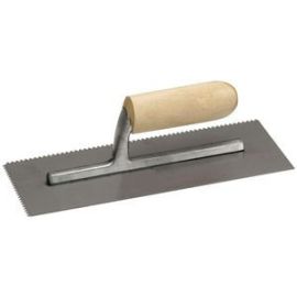 Marshalltown 973,11 X 4 1/2 Notched Trowel-1/4 X 1/4 X 1/4 SQ w/Wood Handle