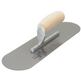 Marshalltown SP16, 16 X 4 1/2 High Carbon Steel Pool Trowel w/Curved Wood Handle