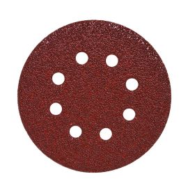 Mercer 5788080 Hook & Loop Red Heavyweight Disc, Aluminum Oxide, 5" x 8 Dust Holes, Grit 80F, 50-Pack