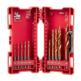 Milwaukee 48-89-4633 Titanium Shockwave Red Helix Bit Set - 10-pc