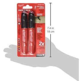 Milwaukee 48-22-3102 Inkzall Point Marker, Medium, Black, 2-Pack