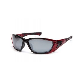 Pyramex Safety SR10870D ATREX Safety Glasses Silver Mirror Lens with Padded Red Frame 1-pair