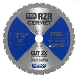 Champion RZR-714-36-KO-S Brute Platinum 7-1/4-in. Cermet Saw Blade for Steel