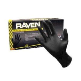 SAS Safety 66517 Raven Black Nitrile Disposable Gloves 6mil (100 Box) - Medium | Dynamite Tool